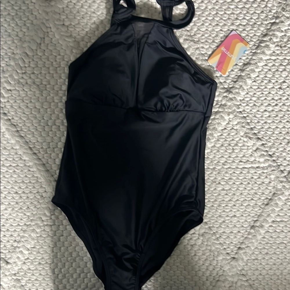 Elegant Black Women's One-Piece Swimsuit
